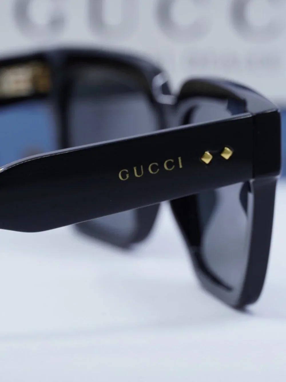 Gucci GG1084S 001 Square Sunglasses - Black/Grey